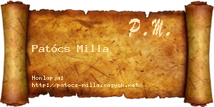 Patócs Milla névjegykártya